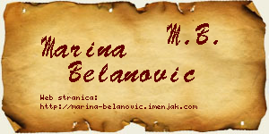 Marina Belanović vizit kartica